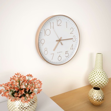 Ceas de perete, auriu rose, 30 cm - Img 1