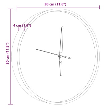 Ceas de perete cu scale luminoase și indicatori albastru Ø30 cm - Img 7