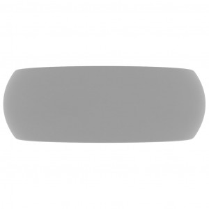 Chiuvetă baie lux gri deschis mat 40x15 cm ceramică rotund - Img 4