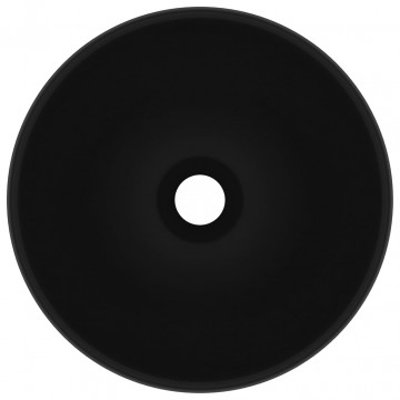 Chiuvetă baie lux, negru mat, 32,5x14 cm, ceramică, rotund - Img 3