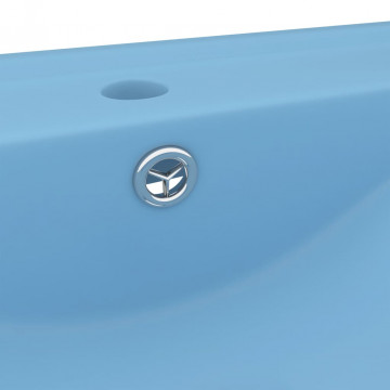 Chiuvetă baie lux, orificiu robinet, bleu mat 60x46 cm ceramică - Img 6