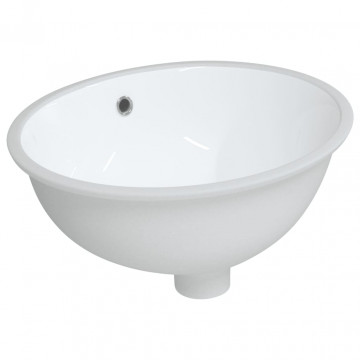 Chiuvetă de baie albă 43x35x19 cm, ovală, ceramică - Img 2