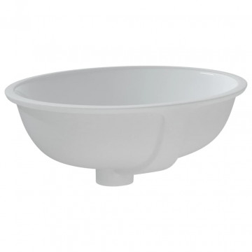 Chiuvetă de baie albă 43x35x19 cm, ovală, ceramică - Img 8