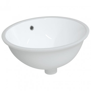 Chiuvetă de baie albă 47x39x21 cm, ovală, ceramică - Img 2