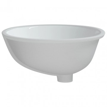 Chiuvetă de baie albă 47x39x21 cm, ovală, ceramică - Img 5
