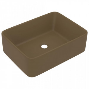 Chiuvetă de baie lux, crem mat, 41x30x12 cm, ceramică - Img 2