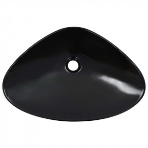 Chiuvetă de baie, negru, 58,5x39x14 cm, ceramică - Img 4