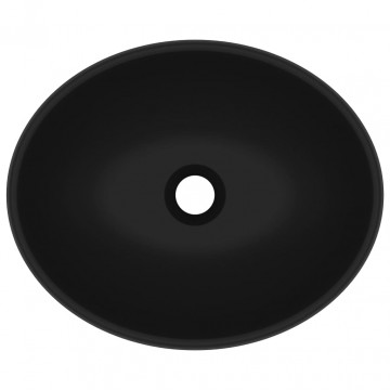 Chiuvetă de lux, negru mat, 40 x 33 cm, ceramică, formă ovală - Img 4