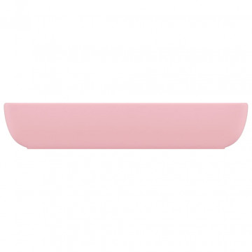 Chiuvetă dreptunghiulară de lux, roz mat, 71 x 38 cm, ceramică - Img 4