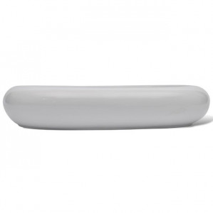 Chiuvetă ovală pentru baie din ceramică, Alb - Img 5