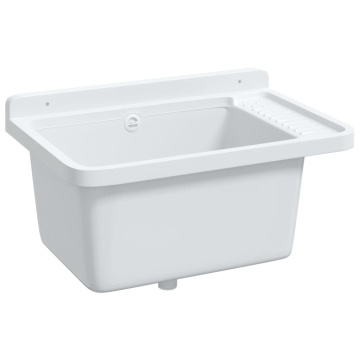 Chiuvetă utilitară cu montare pe perete alb 60x40x28 cm rășină - Img 7