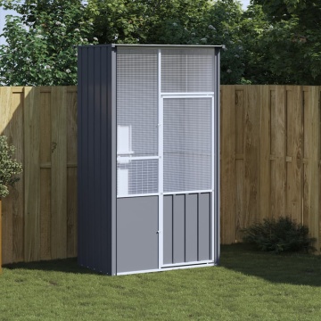 Colivie pentru păsări antracit 115x78x200 cm oțel galvanizat - Img 1