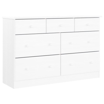 Comodă cu sertare ALTA, alb, 112x35x73 cm, lemn masiv de pin - Img 2