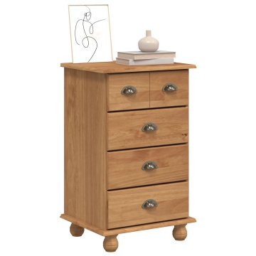 Comodă cu sertare 'ASKIM'Maro Honey 45.8x40x79 cm Lemn solid Pin - Img 3