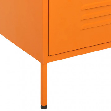 Comodă cu sertare, portocaliu, 80x35x101,5 cm, oțel - Img 5