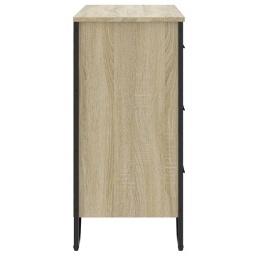 Comodă cu sertare, stejar sonoma 91x35,5x74,5 cm lemn prelucrat - Img 8