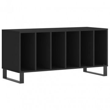 Comodă discuri, negru, 100x38x48 cm, lemn prelucrat - Img 2