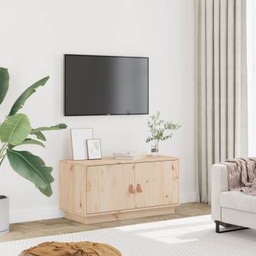 Comodă TV, 80x34x40 cm, lemn masiv de pin - Img 1