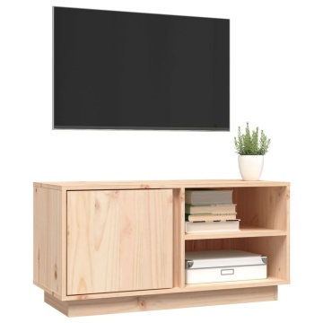 Comodă TV, 80x35x40,5 cm, lemn masiv de pin - Img 4