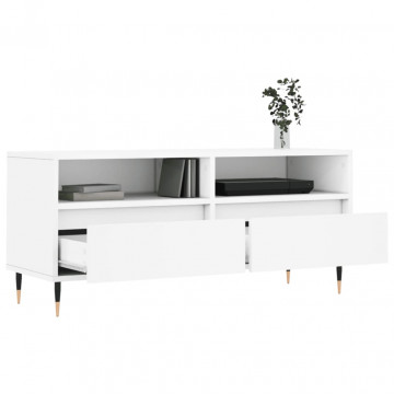 Comodă TV, alb, 100x34,5x44,5 cm, lemn prelucrat - Img 4