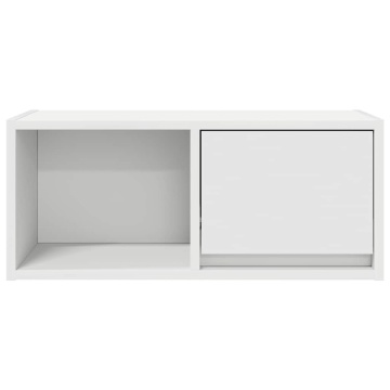 Comodă TV, alb, 60x31x25,5 cm, lemn prelucrat - Img 5