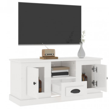 Comodă TV, alb extralucios, 100x35,5x45 cm, lemn prelucrat - Img 8