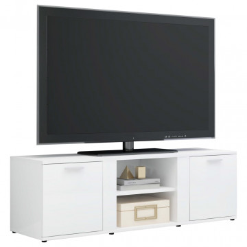 Comodă TV, alb extralucios, 120 x 34 x 37 cm, PAL - Img 3