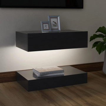 Comodă TV cu lumini LED, gri, 60x35 cm - Img 5