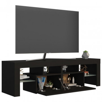 Comodă TV cu lumini LED, negru, 140x36,5x40 cm - Img 6