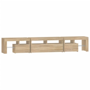 Comodă TV cu lumini LED, stejar sonoma, 230x36,5x40 cm - Img 7