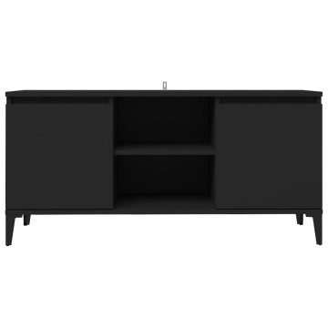 Comodă TV cu picioare metalice, negru, 103,5x35x50 cm - Img 8