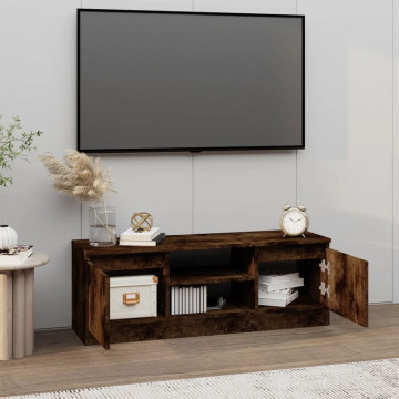 Comodă TV cu ușă, stejar fumuriu, 102x30x36 cm - Img 3