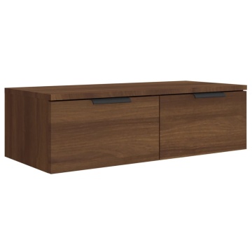 Comodă TV de perete, stejar maro, 68x30x20 cm, lemn prelucrat - Img 2