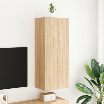 Comodă TV de perete stejar sonoma 40,5x30x102 cm lemn prelucrat - Img 3