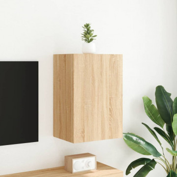 Comodă TV de perete, stejar sonoma 40,5x30x60 cm lemn prelucrat - Img 3