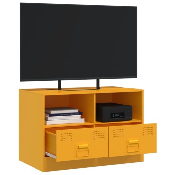 Comodă TV, galben muștar, 67x39x44 cm, oțel - Img 8