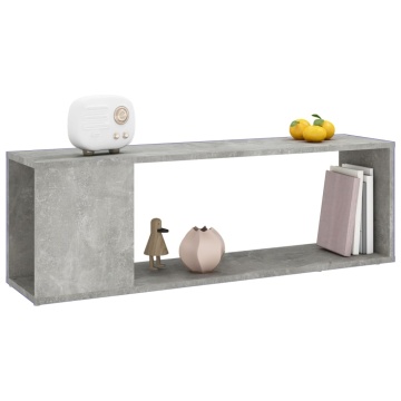 Comodă TV, gri beton, 100x24x32 cm, lemn prelucrat - Img 5