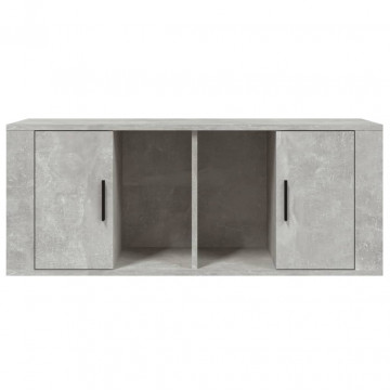 Comodă TV, gri beton, 100x35x40 cm, lemn prelucrat - Img 8