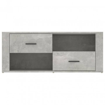 Comodă TV, gri beton, 100x35x40 cm, lemn prelucrat - Img 5