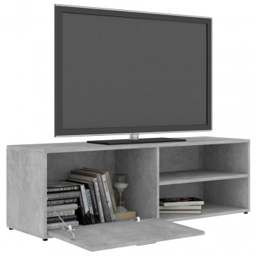 Comodă TV, gri beton, 120x34x37 cm, lemn prelucrat - Img 8