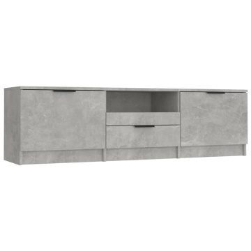 Comodă TV, gri beton, 140x35x40 cm, lemn prelucrat - Img 2