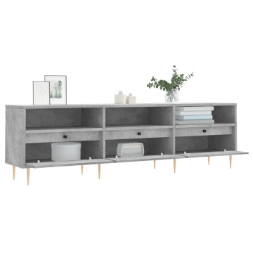 Comodă TV, gri beton, 150x30x44,5 cm, lemn prelucrat - Img 4