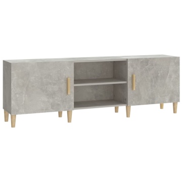 Comodă TV, gri beton, 150x30x50 cm, lemn compozit - Img 2