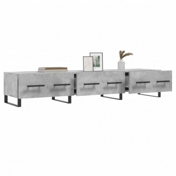 Comodă TV, gri beton, 150x36x30 cm, lemn prelucrat - Img 4