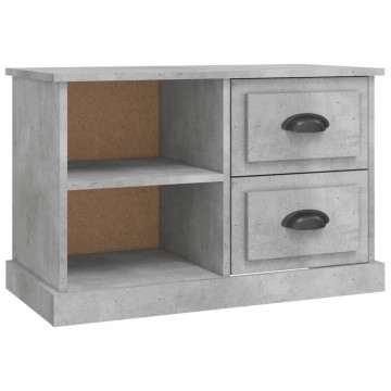 Comodă TV, gri beton, 73x35,5x47,5 cm, lemn prelucrat - Img 2