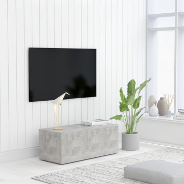 Comodă TV, gri beton, 80 x 34 x 30 cm, PAL - Img 1