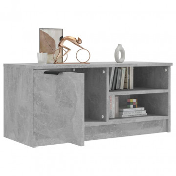 Comodă TV, gri beton, 80x35x36,5 cm, lemn prelucrat - Img 4
