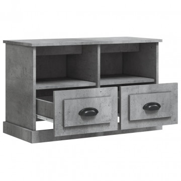 Comodă TV, gri beton, 80x35x50 cm, lemn prelucrat - Img 5