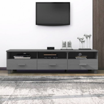 Comodă TV, gri închis, 158x40x40 cm, lemn masiv de pin - Img 1