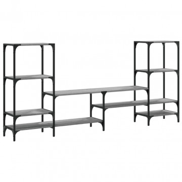 Comodă TV, gri sonoma, 206,5x28,5x95 cm, lemn compozit - Img 6